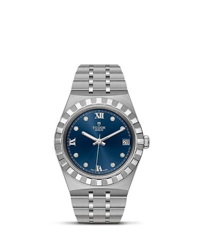 Tudor 28400-0007 : Royal Date 34 Stainless Steel / Blue - Diamond