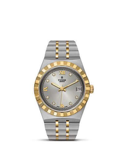 Tudor 28403-0002 : Royal Date 34 Stainless Steel / Yellow Gold / Silver - Diamond