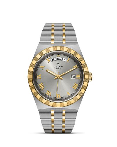 Tudor 28603-0001 : Royal Day-Date 41 Stainless Steel / Yellow Gold / Silver - Roman