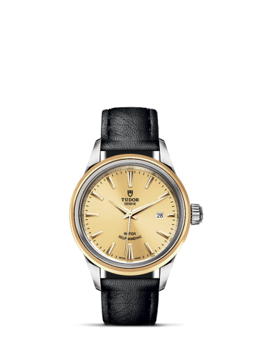 Tudor 12103-0007 : Style 28 Stainless Steel / Yellow Gold / Champagne / Strap