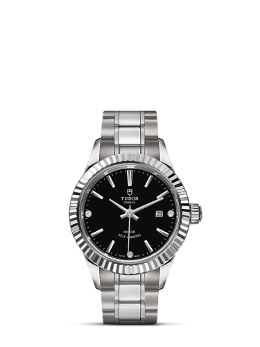 Tudor 12110-0009 : Style 28 Stainless Steel / Fluted / Black-Diamond / Bracelet