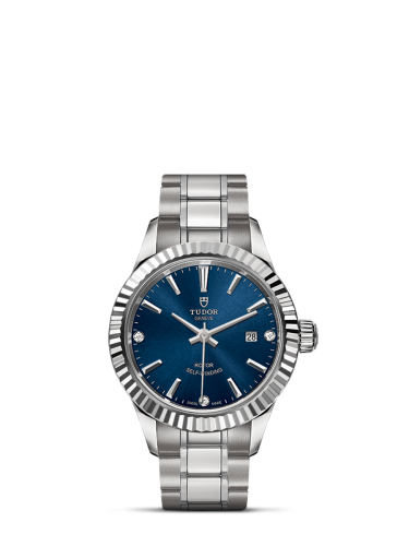 Tudor 12110-0017 : Style 28 Stainless Steel / Fluted / Blue-Diamond / Bracelet