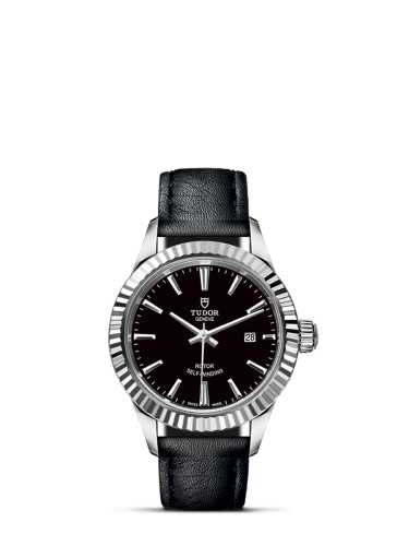 Tudor 12110-0022 : Style 28 Stainless Steel / Fluted / Black / Strap