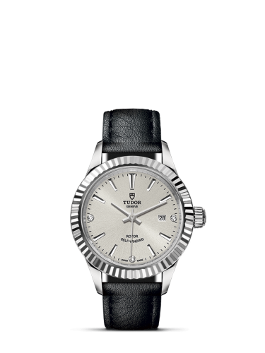 Tudor 12110-0024 : Style 28 Stainless Steel / Fluted / Silver-Diamond / Strap