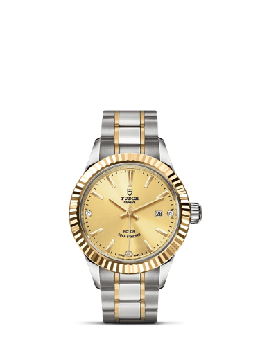 Tudor 12113-0007 : Style 28 Stainless Steel / Yellow Gold / Fluted / Champagne-Diamond / Bracelet