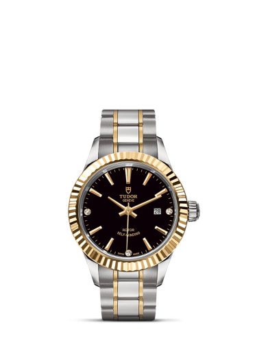 Tudor 12113-0011 : Style 28 Stainless Steel / Yellow Gold / Fluted / Black-Diamond / Bracelet