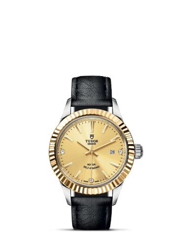 Tudor 12113-0022 : Style 28 Stainless Steel / Yellow Gold / Fluted / Champagne-Diamond / Strap
