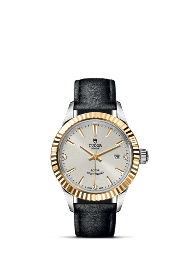 Tudor 12113-0023 : Style 28 Stainless Steel / Yellow Gold / Fluted / Silver-Diamond / Strap