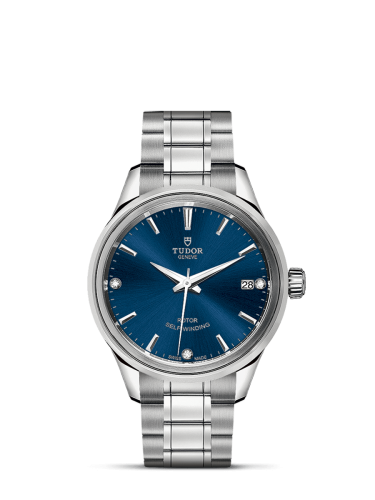 Tudor 12300-0012 : Style 34 Stainless Steel / Blue-Diamond / Bracelet