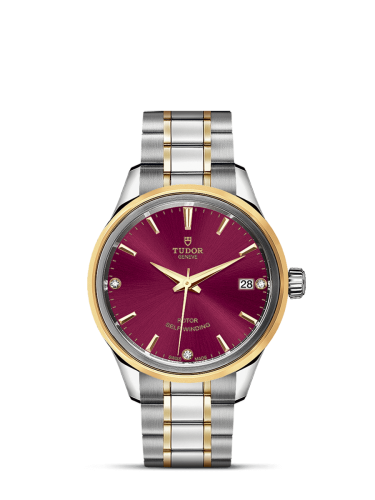 Tudor 12303-0015 : Style 34 Stainless Steel / Yellow Gold / Burgundy-Diamond / Bracelet