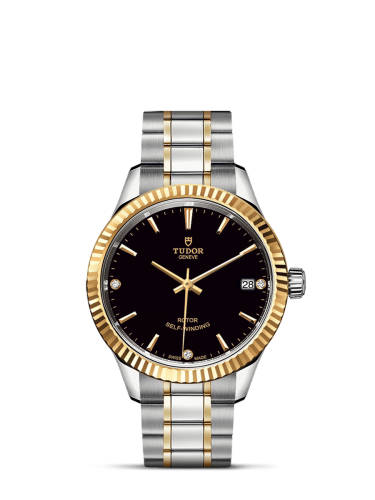 Tudor 12313-0011 : Style 34 Stainless Steel / Yellow Gold / Fluted / Black-Diamond / Bracelet