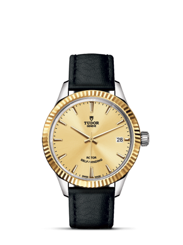 Tudor 12313-0017 : Style 34 Stainless Steel / Yellow Gold / Fluted / Champagne / Strap