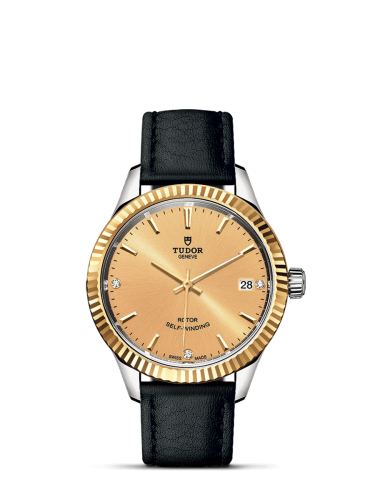 Tudor 12313-0020 : Style 34 Stainless Steel / Yellow Gold / Fluted / Champagne-Diamond / Strap