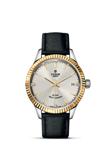 Tudor 12313-0021 : Style 34 Stainless Steel / Yellow Gold / Fluted / Silver-Diamond / Strap