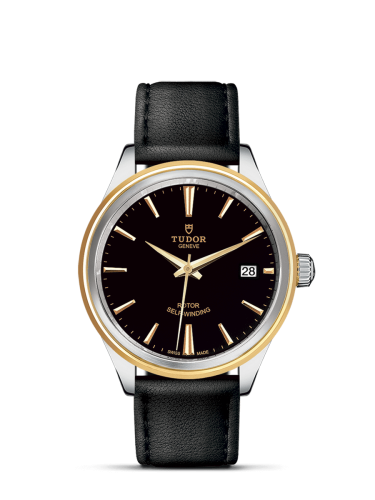 Tudor 12503-0009 : Style 38 Stainless Steel / Yellow Gold / Black / Strap