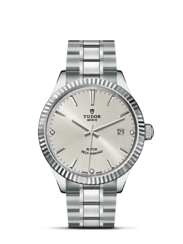 Tudor 12510-0007 : Style 38 Stainless Steel / Fluted / Silver-Diamond / Bracelet
