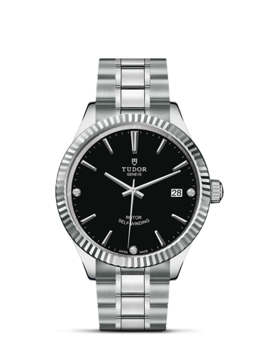 Tudor 12510-0009 : Style 38 Stainless Steel / Fluted / Black-Diamond / Bracelet