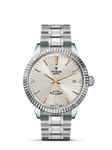 Tudor 12510-0011 : Style 38 Stainless Steel / Fluted / Silver-Diamond / Bracelet