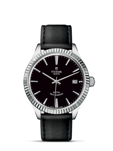 Tudor 12510-0022 : Style 38 Stainless Steel / Fluted / Black / Strap