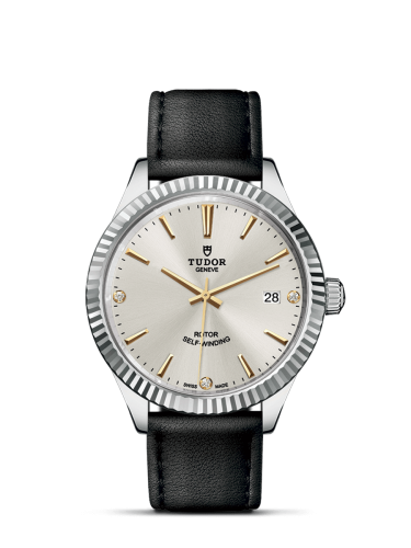 Tudor 12510-0026 : Style 38 Stainless Steel / Fluted / Silver-Diamond / Strap