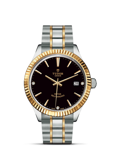 Tudor 12513-0011 : Style 38 Stainless Steel / Yellow Gold / Fluted / Black-Diamond / Bracelet