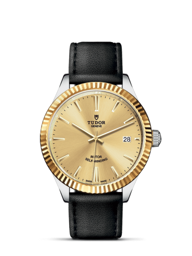 Tudor 12513-0017 : Style 38 Stainless Steel / Yellow Gold / Fluted / Champagne / Strap