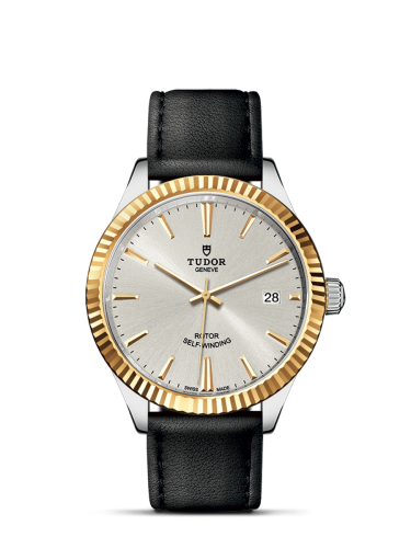 Tudor 12513-0018 : Style 38 Stainless Steel / Yellow Gold / Fluted / Silver / Strap
