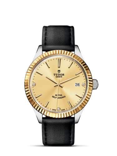 Tudor 12513-0020 : Style 38 Stainless Steel / Yellow Gold / Fluted / Champagne-Diamond / Strap