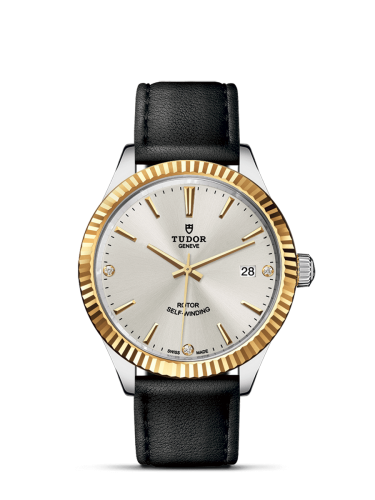 Tudor 12513-0021 : Style 38 Stainless Steel / Yellow Gold / Fluted / Silver-Diamond / Strap