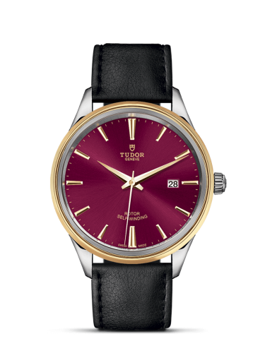 Tudor 12703-0014 : Style 41 Stainless Steel / Yellow Gold / Burgundy / Strap