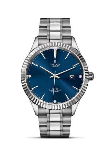 Tudor 12710-0017 : Style 41 Stainless Steel / Fluted / Blue-Diamond / Bracelet