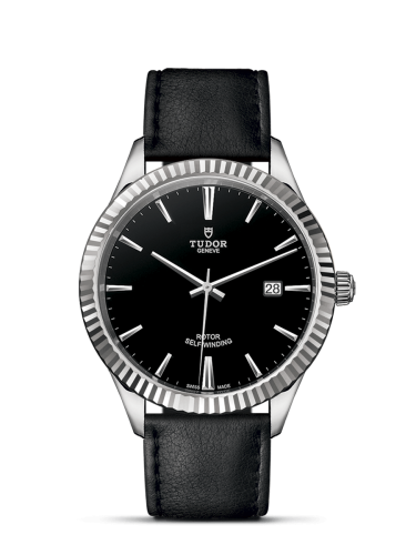 Tudor 12710-0022 : Style 41 Stainless Steel / Fluted / Black / Strap