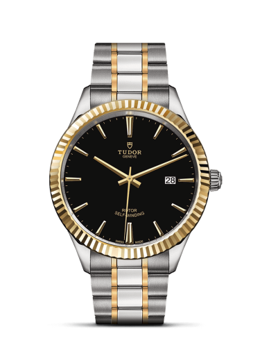 Tudor 12713-0005 : Style 41 Stainless Steel / Yellow Gold / Fluted / Black / Bracelet