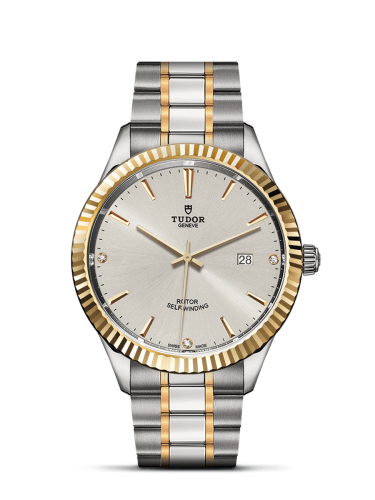 Tudor 12713-0009 : Style 41 Stainless Steel / Yellow Gold / Fluted / Silver-Diamond / Bracelet