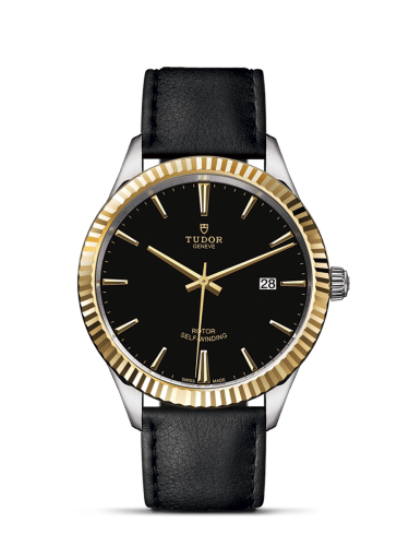 Tudor 12713-0019 : Style 41 Stainless Steel / Yellow Gold / Fluted / Black / Strap