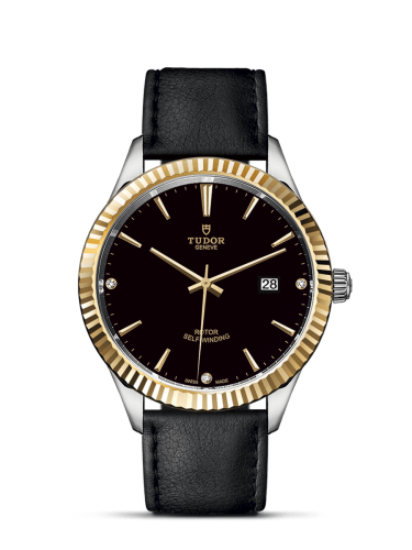 Tudor 12713-0022 : Style 41 Stainless Steel / Yellow Gold / Fluted / Black-Diamond / Strap