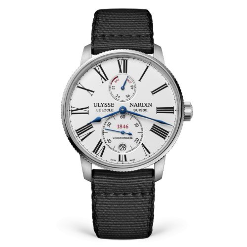 Ulysse Nardin 1183-310-0A/0A : Marine Torpilleur Stainless Steel / White / Fabric