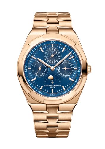 Vacheron Constantin 4300V/120R-B509 : Overseas Ultra-Thin Perpetual Calendar Pink Gold / Blue / Bracelet