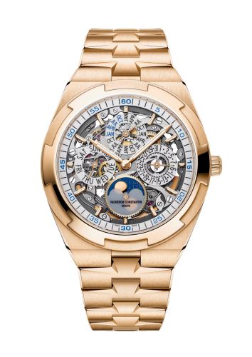 Vacheron Constantin 4300V/220R-B547 : Overseas Ultra-Thin Perpetual Calendar Pink Gold / Skeleton / Bracelet