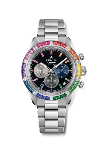 Zenith 45.3104.3600/21.M3100 : Chronomaster Sport White Gold - Baguette / Rainbow