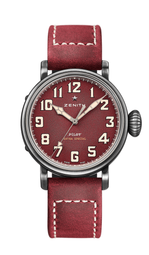 Zenith 11.1941.679/94.C814 : Pilot Type 20 Special Edition Aged Stainless Steel / Red / Strap