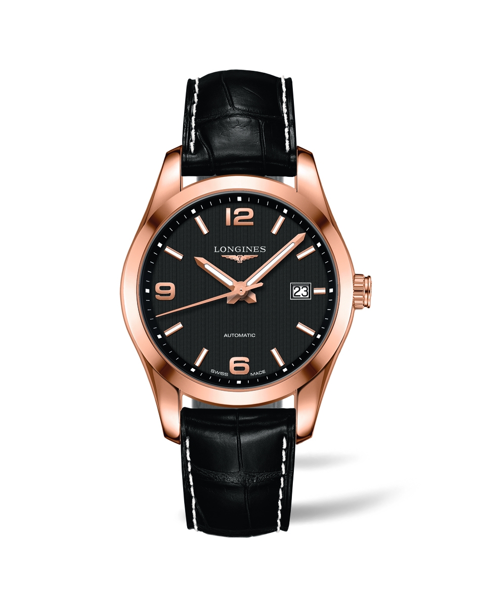 Longines L2.785.8.56.3 : Conquest Classic Automatic 40 Red Gold / Black ...