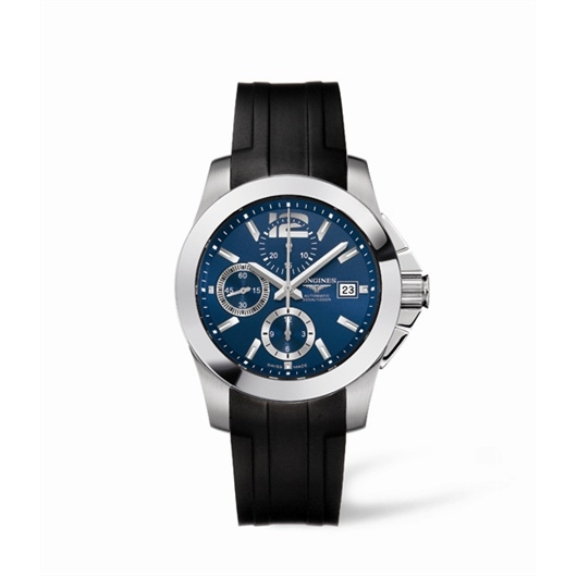 Longines L3.662.4.96.2 Conquest Chronograph Blue Rubber WatchBase