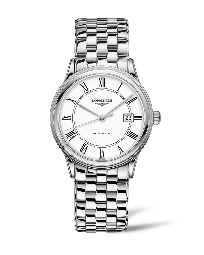 Longines L4.984.4.21.6 : Flagship 40 Stainless Steel / White - Roman ...