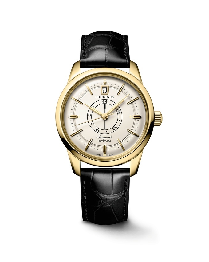 Longines L1.648.6.78.2 : Conquest Heritage Power Reserve 38 Yellow Gold ...