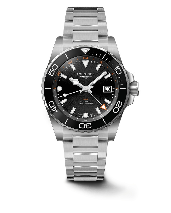 Longines L3.790.4.56.6 : Hydroconquest GMT 41 Stainless Steel / Black ...