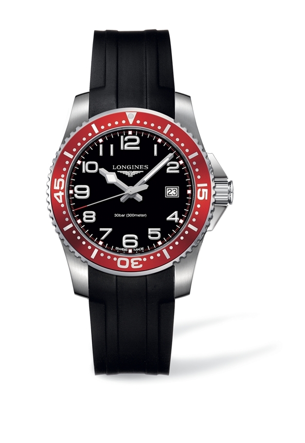 Longines L3.688.4.59.2 Hydroconquest Quartz 39 Red Rubber