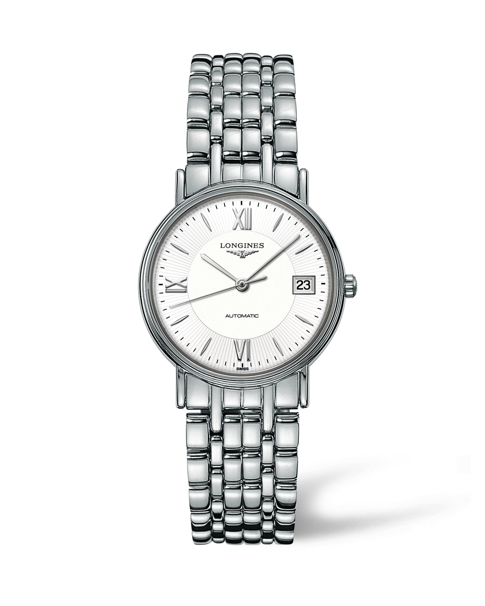 Longines L4.821.4.15.6 : Presence 34.5 Automatic Stainless Steel ...