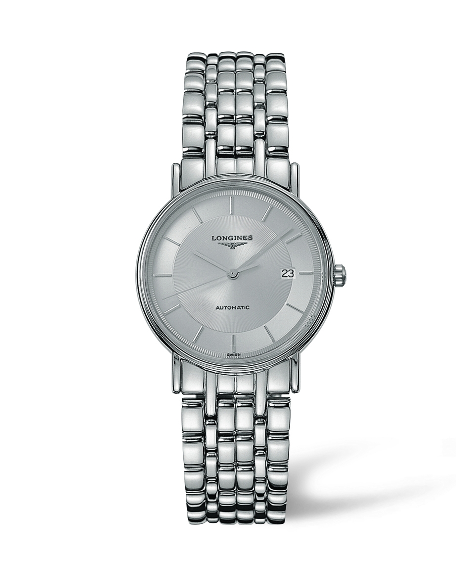 Longines L4.821.4.78.6 : Presence 34.5 Automatic Stainless Steel ...