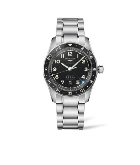 Longines L3.812.4.53.6 Spirit Zulu Time 42 Black Bracelet